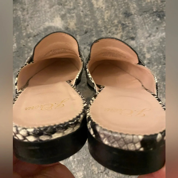 SOLD OUT! J.Crew Academy penny loafer mules in snake-embossed leather, SZ 7. - Picture 8 of 11